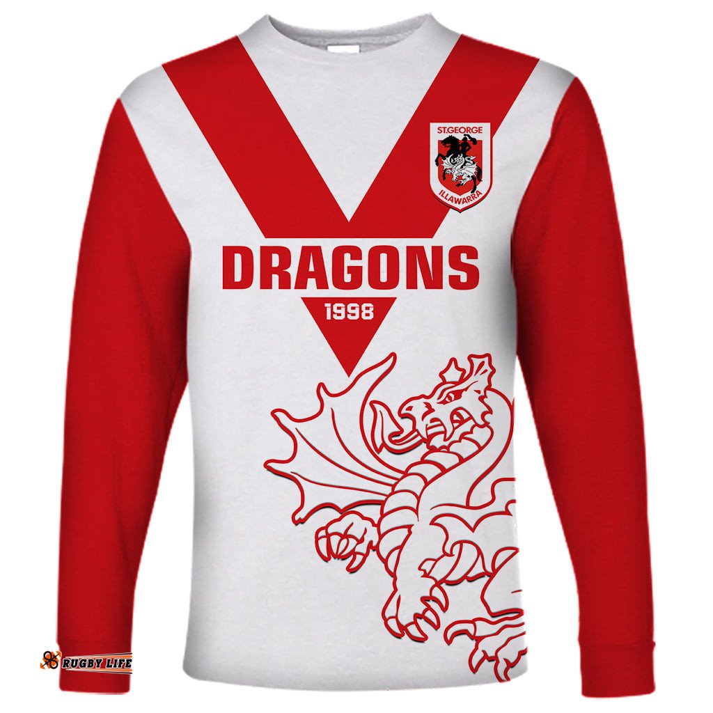 Dragons Rugby Long Sleeve T-shirt Simple St George Illawarra