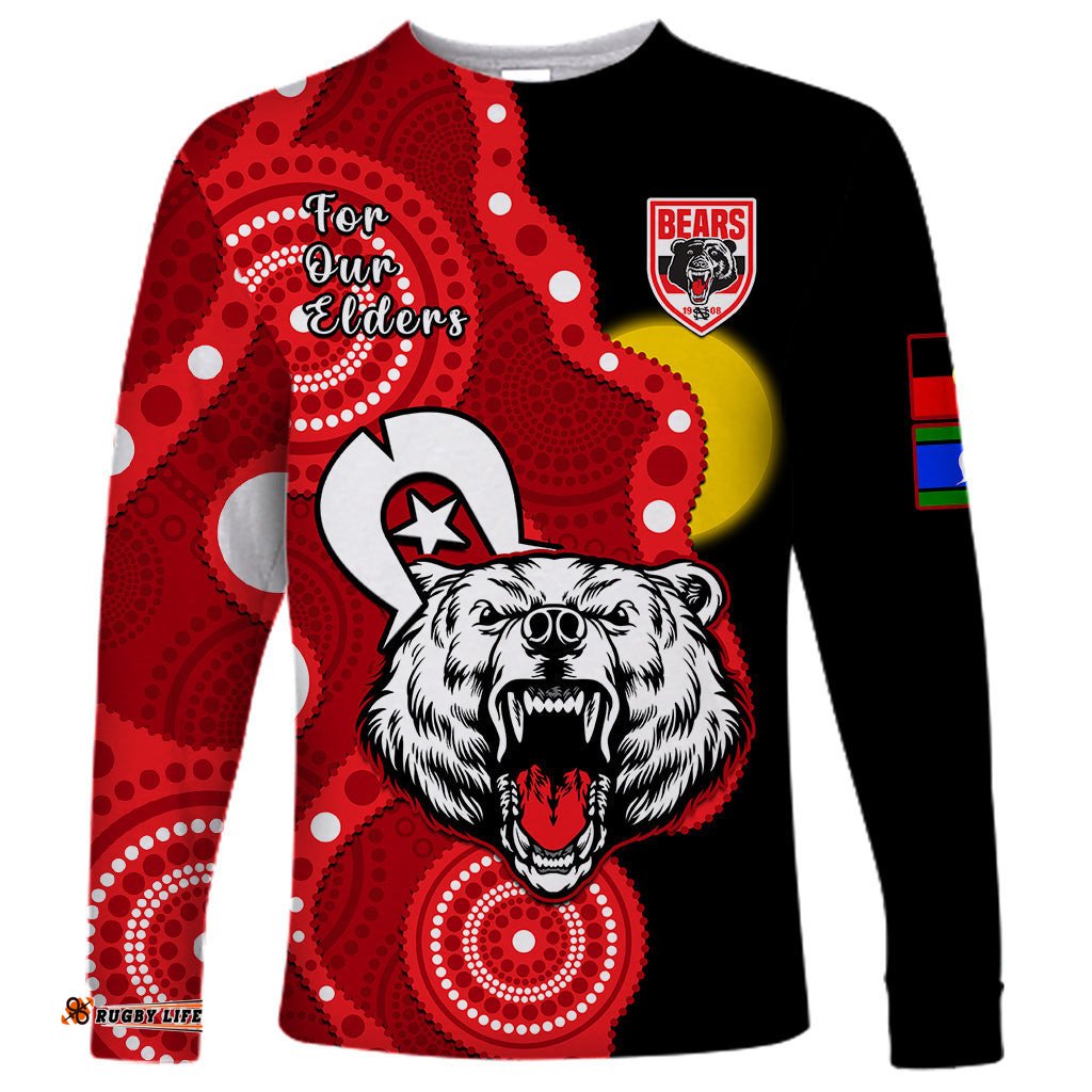 North Sydney Rugby NAIDOC Long Sleeve T-shirt Bears Indigenous For Our Elders