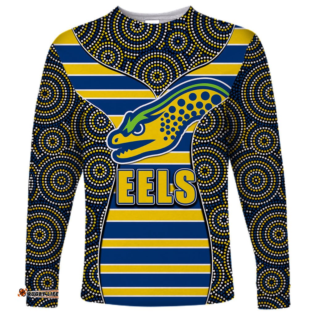NRL Eels Long Sleeve T-shirt Mix Dot Aboriginal