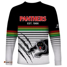 Penrith Panthers Rugby Long Sleeve T-shirt Authentic Permiers Black Version 2023