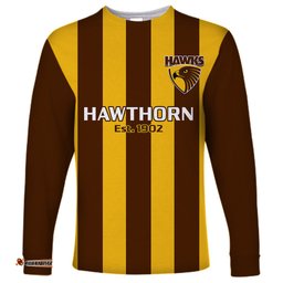 Personalised Hawthorn Football Long Sleeve T-shirt Go Hawks Sporty Style