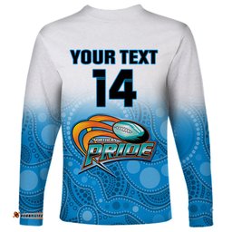Personalised Australia Rugby Long Sleeve T-shirt Queensland Northern Pride Indigenous Art