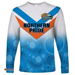 Personalised Australia Rugby Long Sleeve T-shirt Queensland Northern Pride Indigenous Art