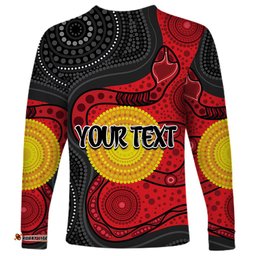 Custom Personalised Parramatta Eels Long Sleeve T-shirt Simple Aboriginal