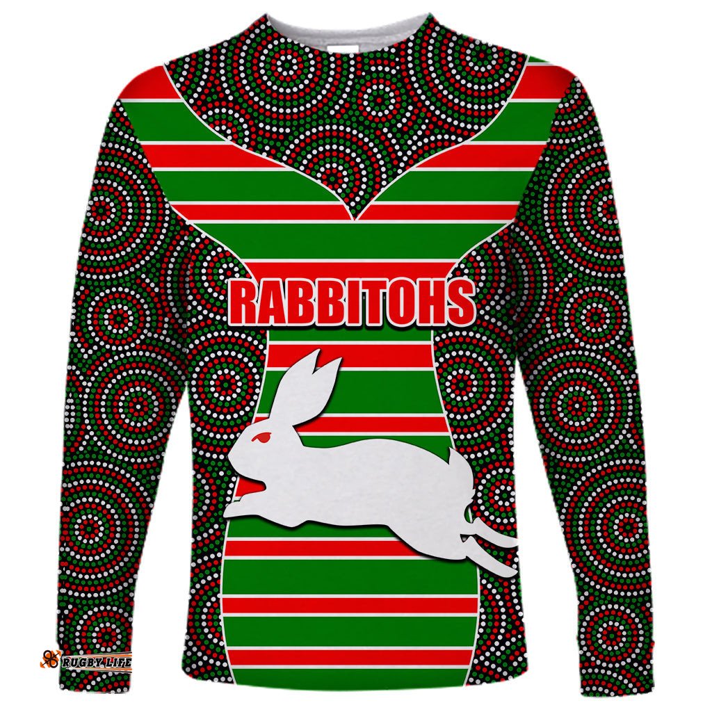 NRL Rabbitohs Long Sleeve T-shirt Mix Dot Aboriginal