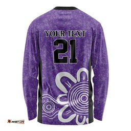 Hobart Hurricanes Custom Long Sleeve T-shirt Minimalism Aboriginal