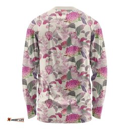 Pink Cockatoo Australia Long Sleeve T-shirt Tropical Flowers Seamless Pattern