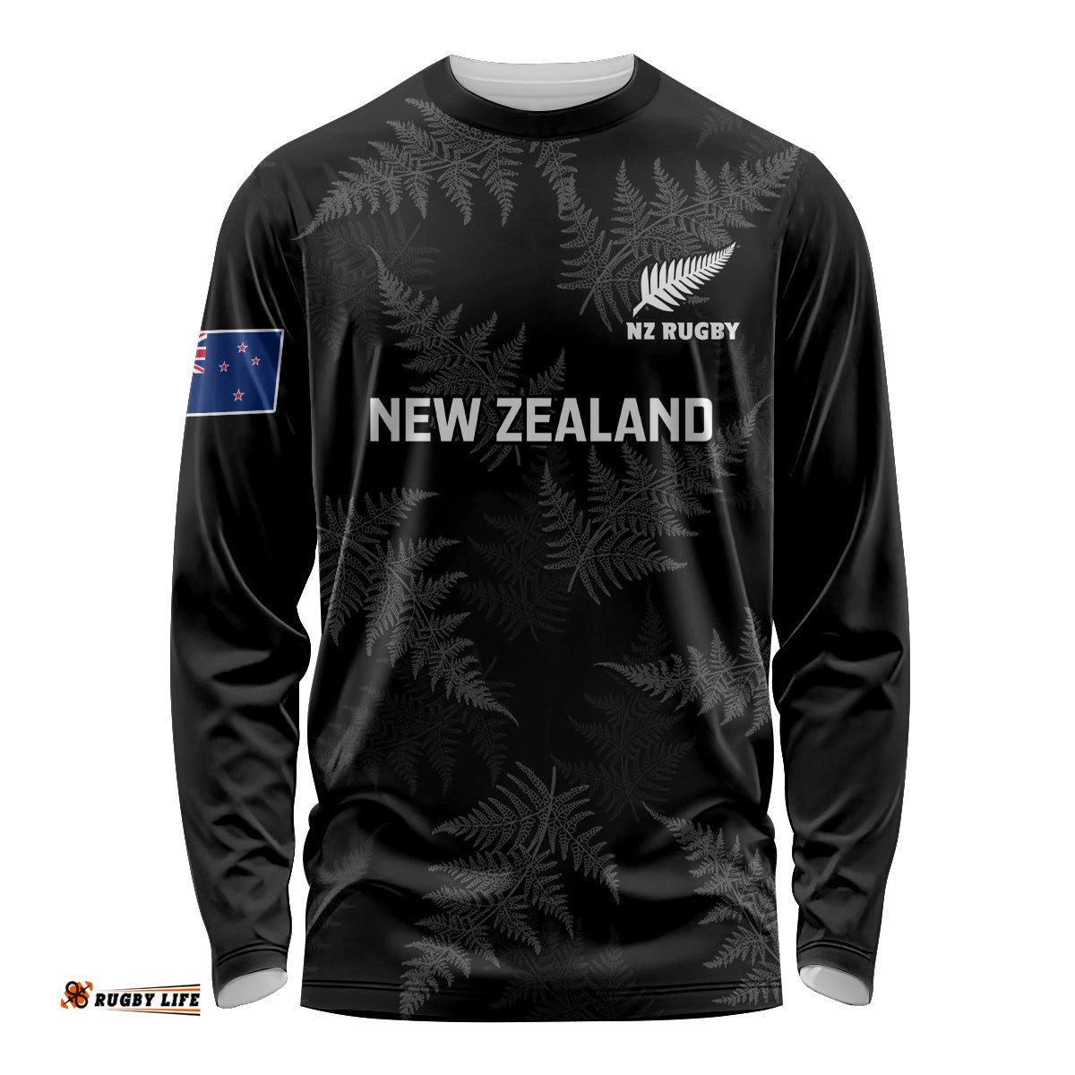 Custom New Zealand Silver Fern Rugby Long Sleeve T-shirt Go Aotearoa Champions World Cup