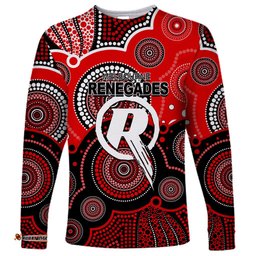 Custom Text And Number Renegades BBL Long Sleeve T-shirt Aboriginal Patterns