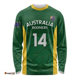 Custom Australia Basketball Long Sleeve T-shirt Go Champions Aussie Boomers National Color