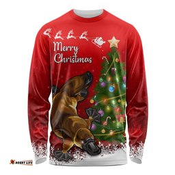 Personalised Australia Christmas Long Sleeve T-shirt Aussie Platypus Xmas