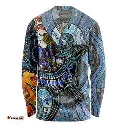 Kangaroo Aboriginal Pattern Dot Art Long Sleeve T-shirt