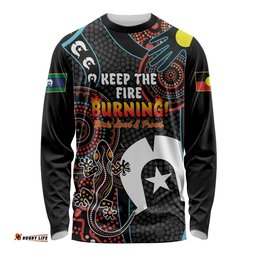 NAIDOC Week 2024 Long Sleeve T-shirt Keep The Fire Burning Indigenous Art