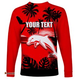 NRL Dolphins Long Sleeve T-shirt Summer Style