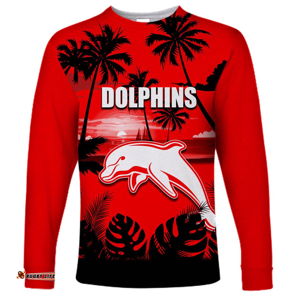 NRL Dolphins Long Sleeve T-shirt Summer Style
