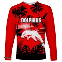 NRL Dolphins Long Sleeve T-shirt Summer Style