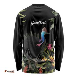 Personalised Australia Cassowary Long Sleeve T-shirt Dinosaur Bird Rainforest