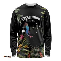 Personalised Australia Cassowary Long Sleeve T-shirt Dinosaur Bird Rainforest