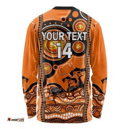 Custom Perth Scorchers Cricket Long Sleeve T-shirt Happy Australia Day Aboriginal Art
