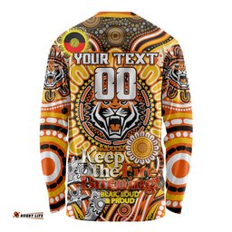 Custom NAIDOC Week 2024 Tigers Long Sleeve T-shirt Mascot Rugby