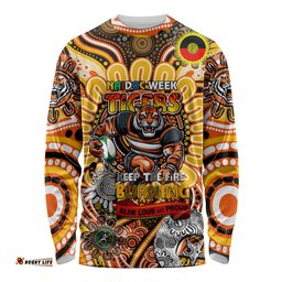 Custom NAIDOC Week 2024 Tigers Long Sleeve T-shirt Mascot Rugby