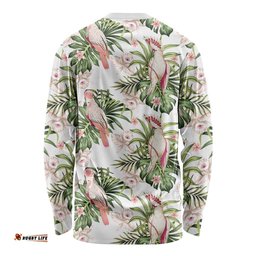 Australia Pink Cockatoo Long Sleeve T-shirt Aussie Orchids Seamless Pattern