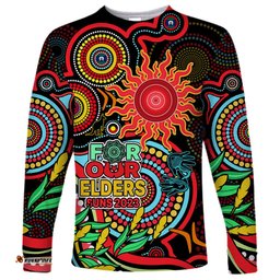 Custom Suns Football Aboriginal Art Long Sleeve T-shirt NAIDOC Indigenous Tribal