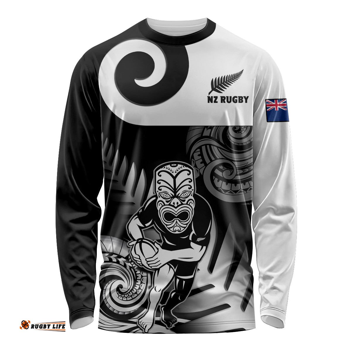 Custom New Zealand Silver Fern Rugby Long Sleeve T-shirt Go Champions NZ All Black Maori Koru