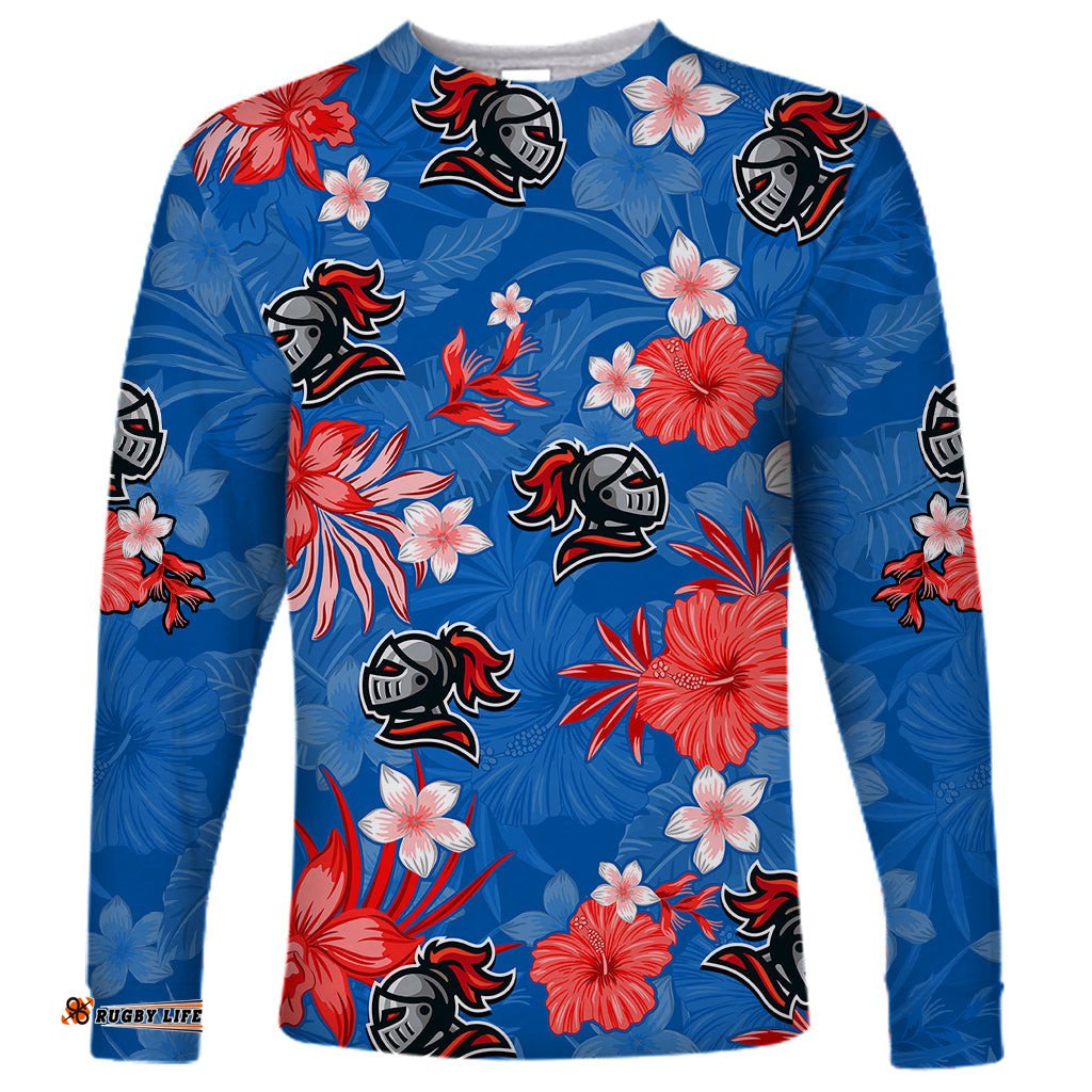 Knights Rugby Long Sleeve T-shirt Beautiful Floral Pattern Spring Summer