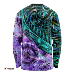 New Zealand Paua Shell With Australia Opal Unique Combine Long Sleeve T-shirt