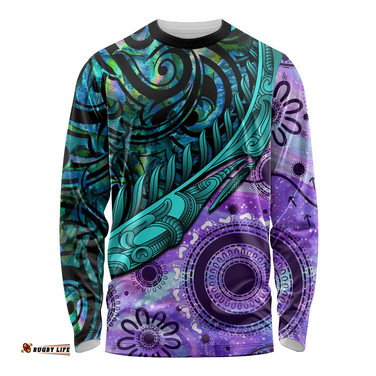 New Zealand Paua Shell With Australia Opal Unique Combine Long Sleeve T-shirt