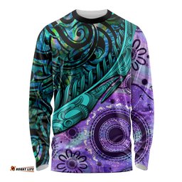 New Zealand Paua Shell With Australia Opal Unique Combine Long Sleeve T-shirt