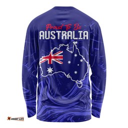 Proud To Be Australia Day Long Sleeve T-shirt Kangaroo with Flag Color