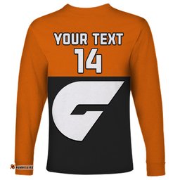 Personalised GWS Giants Football Long Sleeve T-shirt Sporty Style