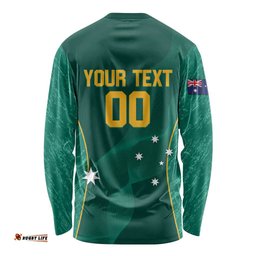Custom Baseball Australia Long Sleeve T-shirt Go Champions Aussie Kangaroo Mascot