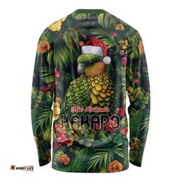 Meri Kirihimete Kakapo Long Sleeve T-shirt New Zealand Christmas with Tropical