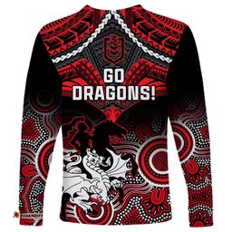 Dragons Rugby Long Sleeve T-shirt Saints 1998 Aboriginal Mix Polynesian Pattern