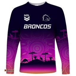 Custom NRL Broncos Long Sleeve T-shirt The Starry Night Indigenous Aboriginal