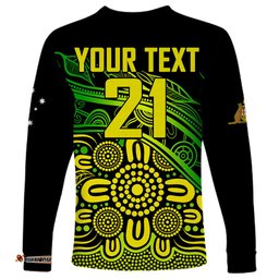 Custom Text And Number Australia Soccer Matildas Long Sleeve T-shirt
