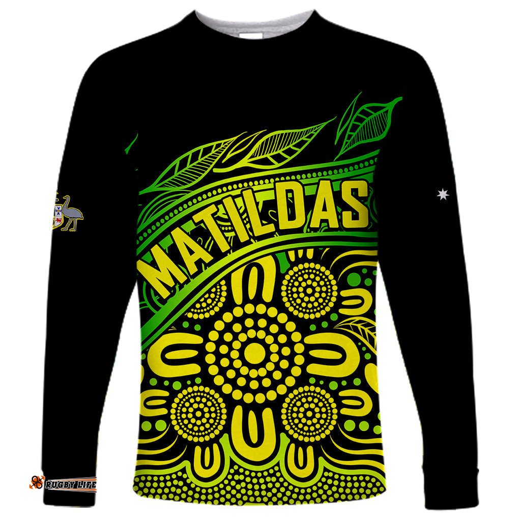 Custom Text And Number Australia Soccer Matildas Long Sleeve T-shirt