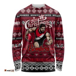 Personalized Bombers Football Xmas Long Sleeve T-shirt Australia AFL Mascot