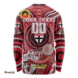 Custom St Kilda Saints NAIDOC Week 2024 Long Sleeve T-shirt Mascot Football