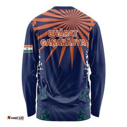 India Cricket Long Sleeve T-shirt Bharat Simple Flag Style