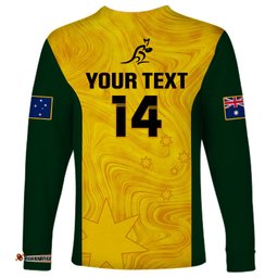 Personalised Australia Rugby Long Sleeve T-shirt Go Wallaroos Pacific Simple Version 2023