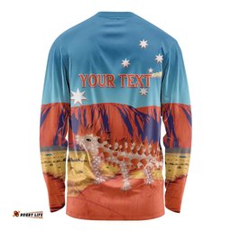 Personalised Australia Thorny Devil Long Sleeve T-shirt Nature's Armored Knights Aussie Uluru