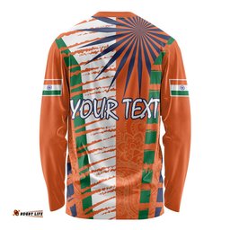 Personalised India Long Sleeve T-shirt Raising Sun Indian Pattern Mandala Murals