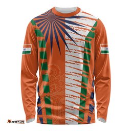 Personalised India Long Sleeve T-shirt Raising Sun Indian Pattern Mandala Murals