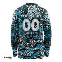 Custom NAIDOC Week 2024 Power Long Sleeve T-shirt Aboriginal Animals Keep The Fire Burning