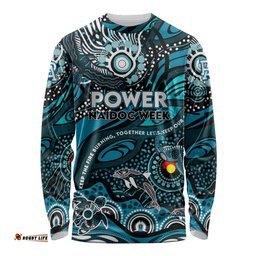 Custom NAIDOC Week 2024 Power Long Sleeve T-shirt Aboriginal Animals Keep The Fire Burning