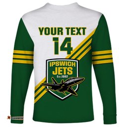 Personalised Australia Rugby Long Sleeve T-shirt Ipswich Jets Est 1982 Sporty Style